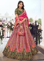 Banarasi Silk Multi Colour Bridal Wear Embroidery Work Lehenga Choli